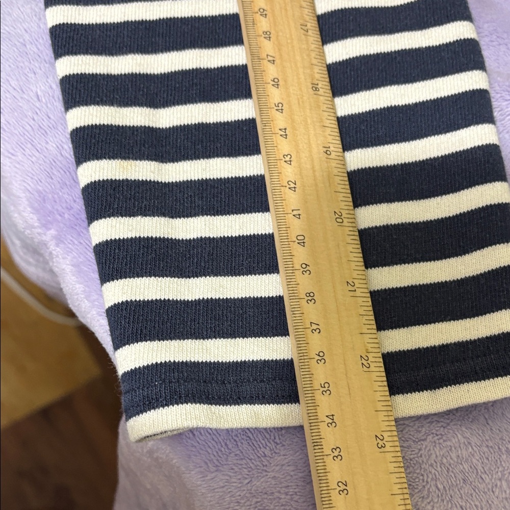 Saint James Navy and White Striped Long Sleeve Tee - Picture 8 of 10